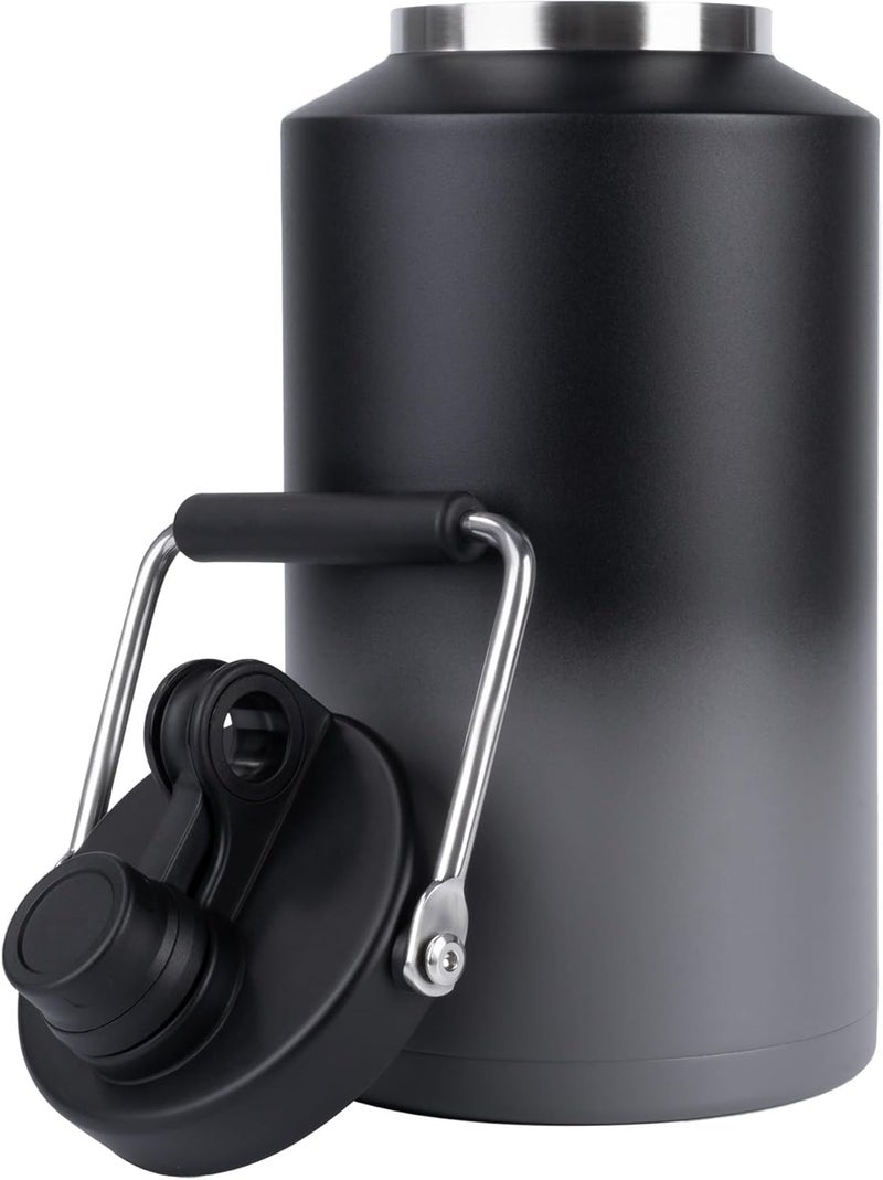 Kerilyn Insulated Gallon Jug with Handle, One Gallon, 128oz Stainless Steel, Large Double Vacuum Water Bottle for Hot & Cold Drinks, Wide Mouth, Sweat Proof, Great for Travel, Camping, Grey Gradient - Image 1